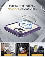 Vista 264 de Miracase Funda magnética para iPhone 14 de 6.1 pulgadas, protector de pantalla de vidrio templado integrado + protector de lente, compatible