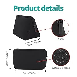 AJLTPA Cosmetic Bag Waterproof Neoprene Zipper Pouch Travel Portable Toiletry Makeup Bags Organizer Case for Women and Girls, Black