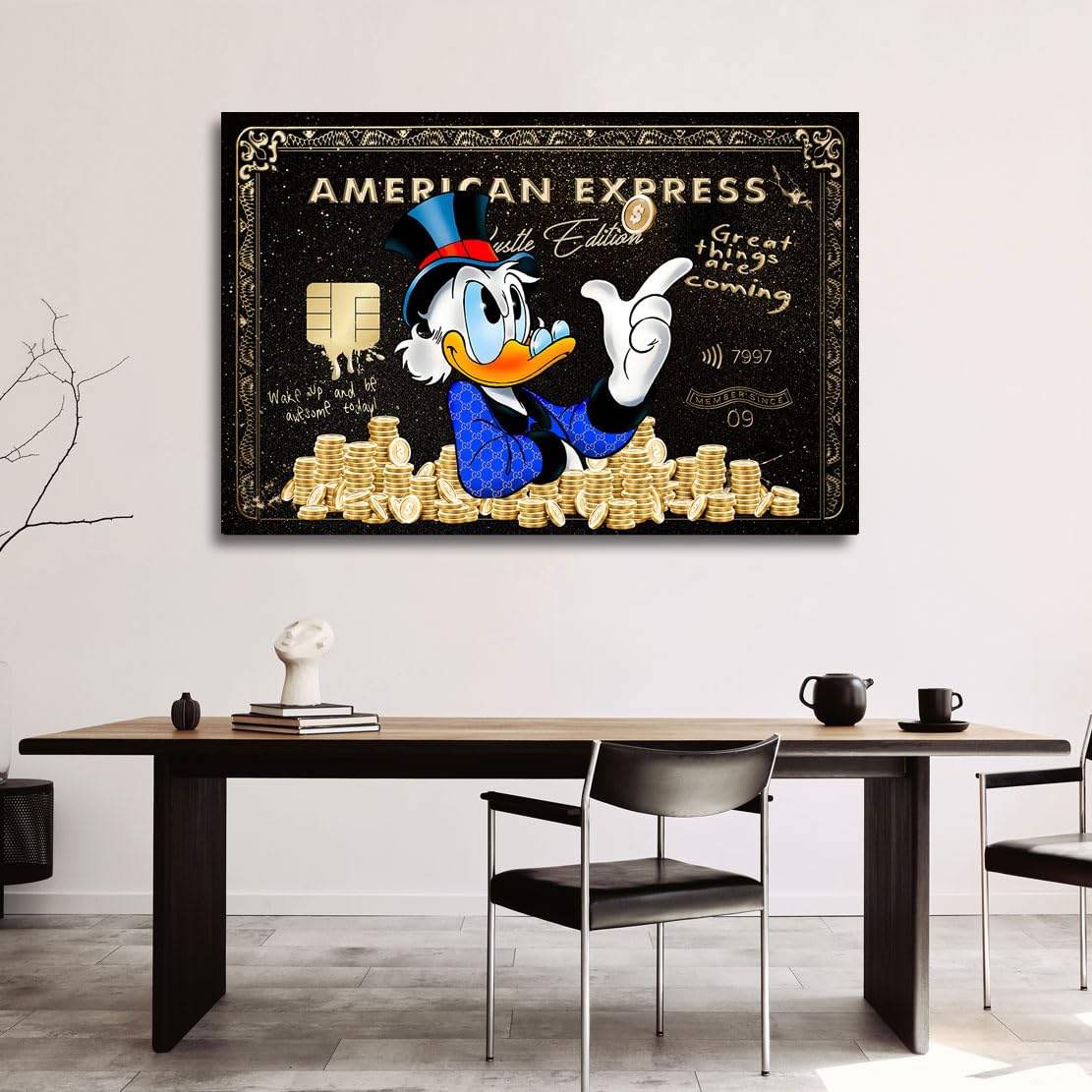 Kunstgestalten24 Leinwandbild Dagobert Amex Pop Art Comic Wand Bild Wanddekoration