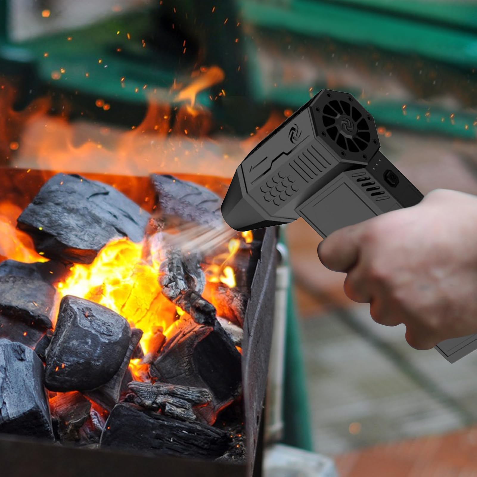 Soffiatore d'Aria ad Alta Batteria Ricaricabile Da 3000 mAh | Soffiatori Per Barbecue Soffiatore Portatile Ricaricabile per Attività all'Aperto come Campeggio e Barbecue