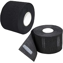 2 Roll Black Disposable Barber Paper Neck Strips Professional Neck Paper Waterproof Protector Stretchy Strips Cutting Accessories for Hair Cut Beauty Salon