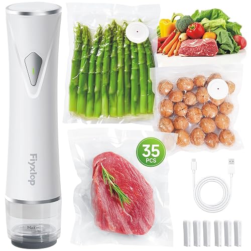 Fiyxlop Vacuum Sealer for Food 35 Reusable Bags