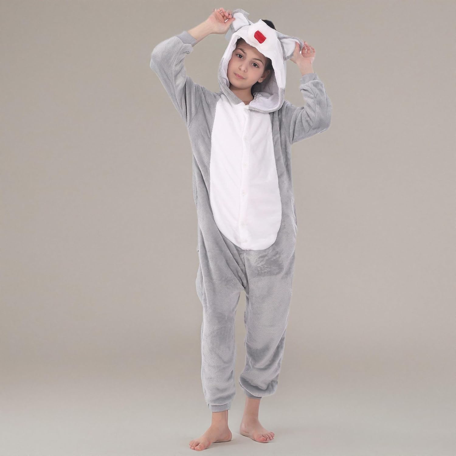 Flannel Animal Costume Onesie Kids Halloween Costumes for Girls Boys One Piece Easter Cosplay - Image 10
