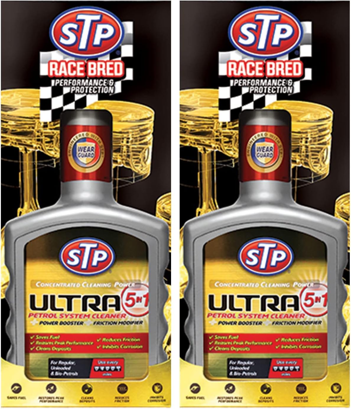 Ultra 5-in-1 Petrol System Cleaner : Advanced Formula with STP Wearguard : 400ml : Pack of 2