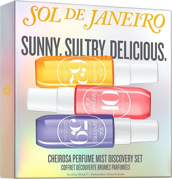 Set de Descubrimiento de Perfume en Niebla Cheirosa 62, 40 y 59 de Sol de Janeiro | Minis de Belleza, 3 x 1 fl oz., Set de Regalo Vainilla 3 Fl Oz (Paquete de 1)