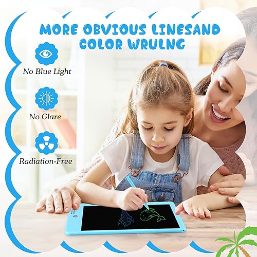 Miniatura 5 de Decute Tableta de escritura LCD con lápiz capacitivo, tablero de dibujo reutilizable de 8.5 pulgadas borrable, regalo educativo de Navidad y