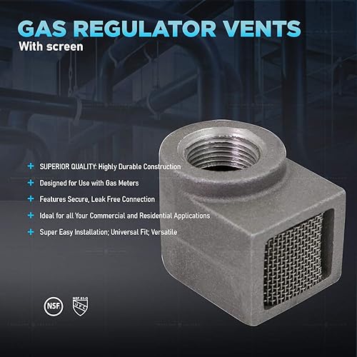 Miniatura 4 de Midline Valve HHSW3400 Regulador de gas con pantalla de conexiones de 34 pulgadas, color blanco