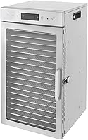 Vista 10 de Máquina deshidratadora de alimentos eléctrica comercial con ruedas, 1700 W, 20 bandejas, deshidratador de alimentos de acero inoxidable para carne