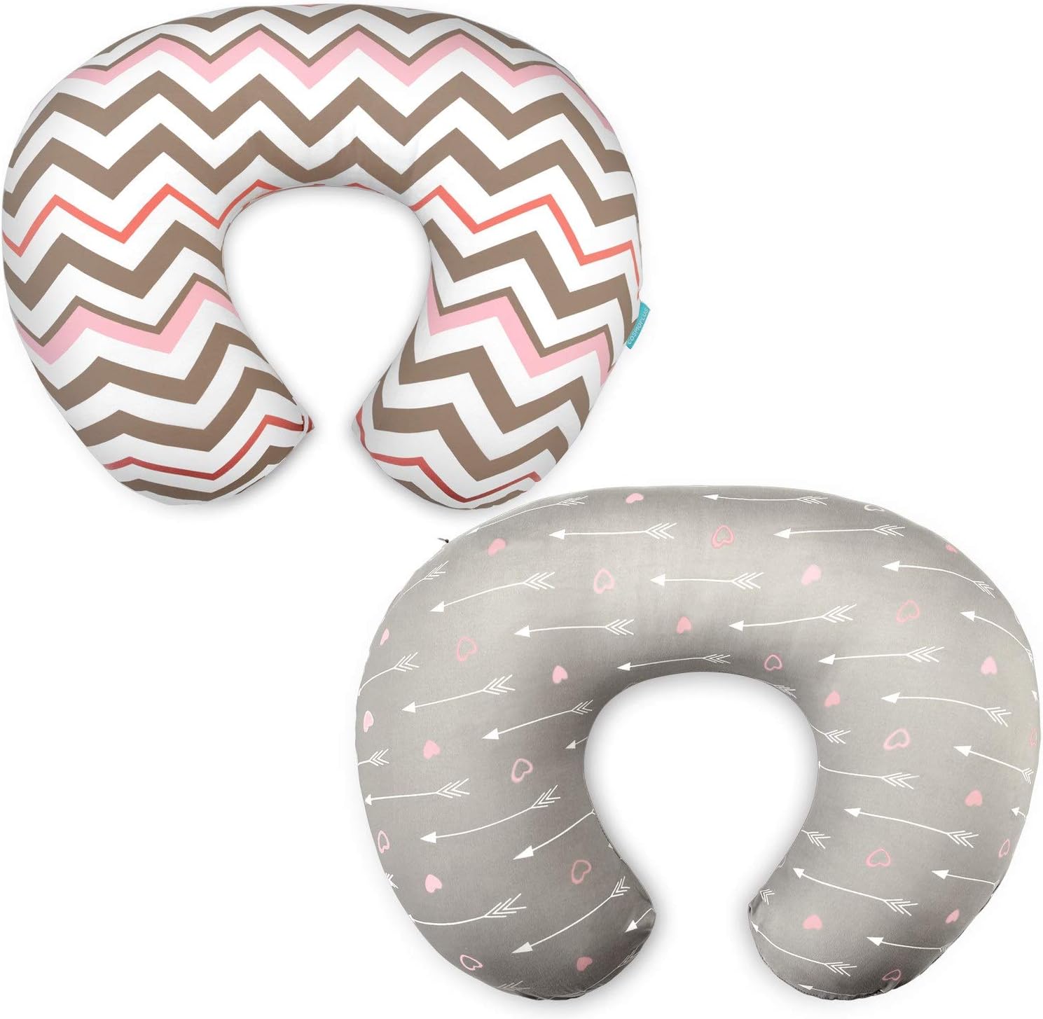 COSMOPLUS Stretchy Nursing Pillow Covers 2 Pack Nursing Pillow Slipcovers for Breastfeeding Moms,Ultra Soft Snug Fits On Infant Nursing Pillow,Arrow Chevron