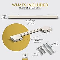 Vista 2 de Southern Hills Tiradores de gabinete de níquel cepillado – 3.780 in – Manijas de cajón de níquel satinado, manijas de gabinete de cocina modernas