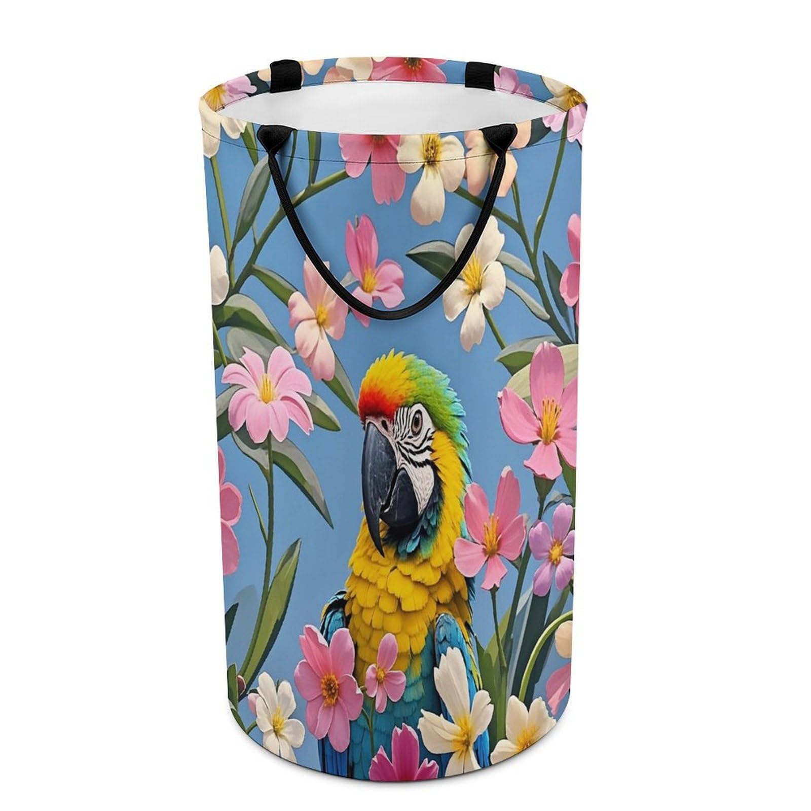 Lots of Flowers And Birds Laundry Hamper Large Collapsible Laundry Basket with Handles Waterproof Clothes Hamper Portable Dirty Clothes Basket for Bedroom Laundry Room Closet Bathroom