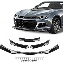 YHoptional Front Bumper Lip Splitter Spoiler for 2016-2024 Chevy Camaro SS/ 2019-2024 LT LS RS, Camaro Gloss Black Front Splitter Air Dams Chin Spoiler Body Kit Camaro Accessories Front Parts