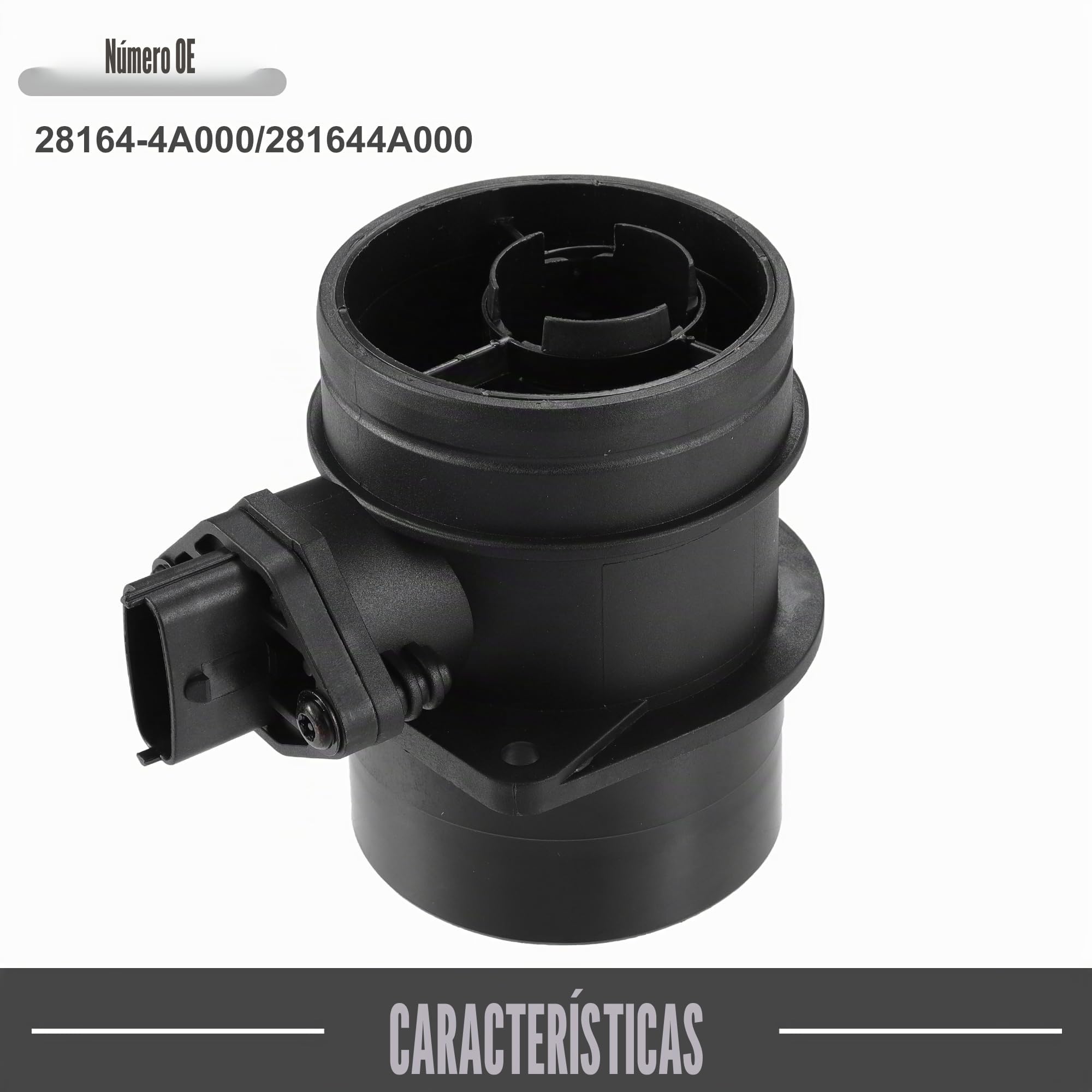 A ABSOPRO Medidor De Flujo De Aire Masivo Maf Para Kia Sorento 05-08 1Pc | Negro, Plastico, 13X9X11Cm, 5 Pines, Oe 28164-4A000/281644A000, Para Kia Carnival Sedona 02-06, Para Hyundai Terracan 03-07