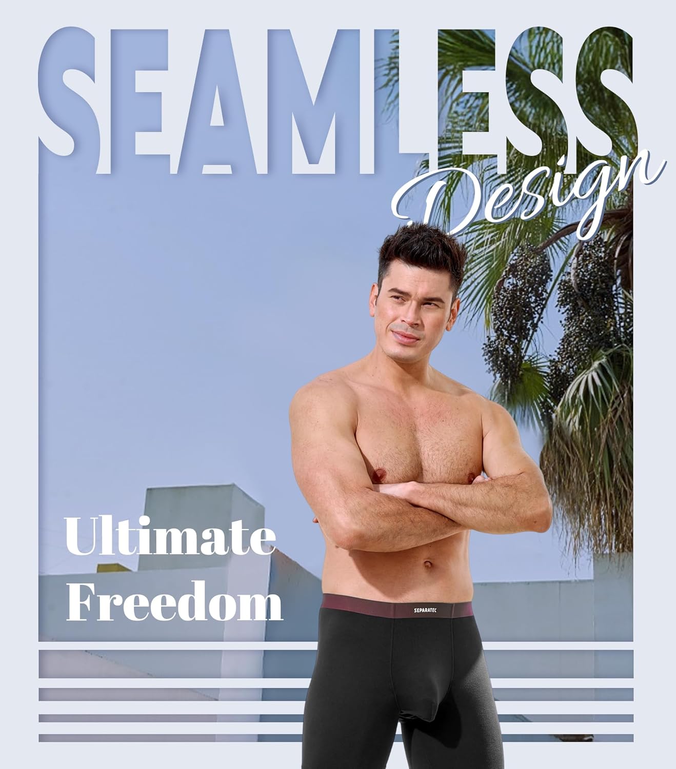 Separatec Mens Seamless Waistband Boxer Briefs Rayon Made from Bamboo Soft Breathable Underwear for Men 4 Pack - Image 2