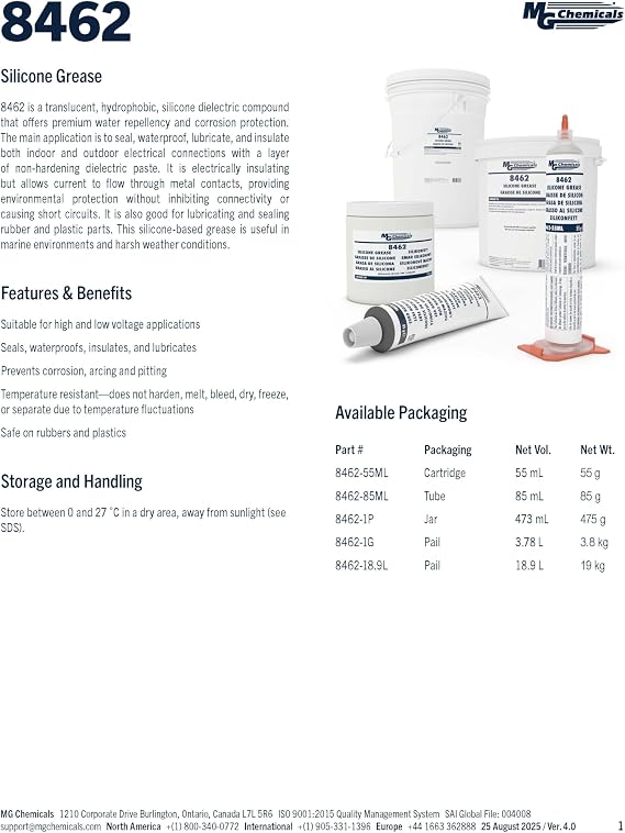 MG Chemicals 8462-85ML Translucent Silicone Grease, 85 ml Tube