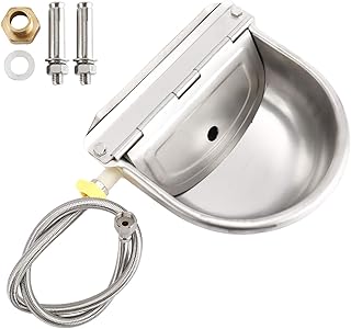 Homend Automatic Water Bowl Farm Grade Stainless Steel Stock Waterer Horse Cattle Goat Sheep Dog Waterer (Without Drainage Hole,with Pipe & Connector & Screws)