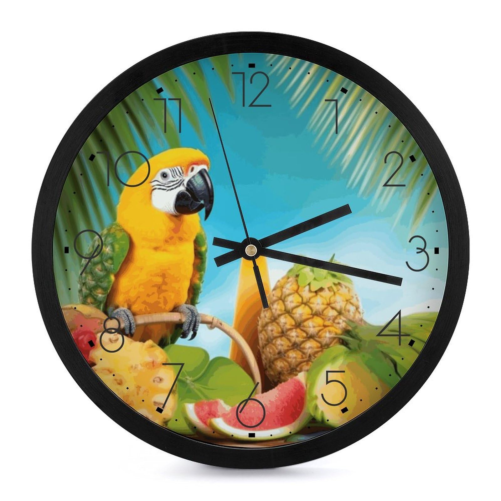 Horloge murale numérique lisible et silencieuse 25,4 cm oiseaux