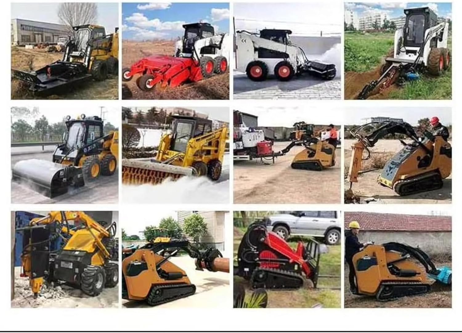 Winter-Use Tracked Mini Skid Steer Loader Compact Crawler Loader with Snow Blower & Ice Breaker Attachments for Snow Removal, Path Clearing, and Cold Climate Operations