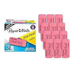 Paper Mate Erasers | Pink Pearl Large Erasers 12 Count