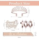 100th Birthday Decorations Women, Including 100th Birthday Crown/Tiara, Sash, Cake Topper and Candles, Happy 100th Birthday Decorations for Women gallery image