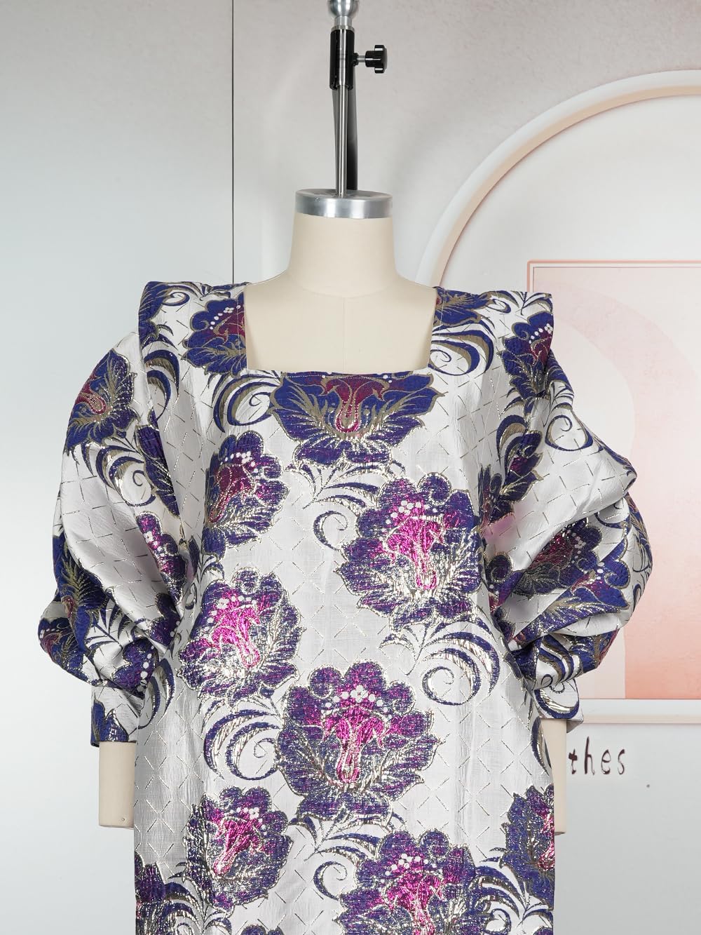 HD African Fashion Bubu Dress for Woman Embroidery Pattern Maxi Dress - Image 5