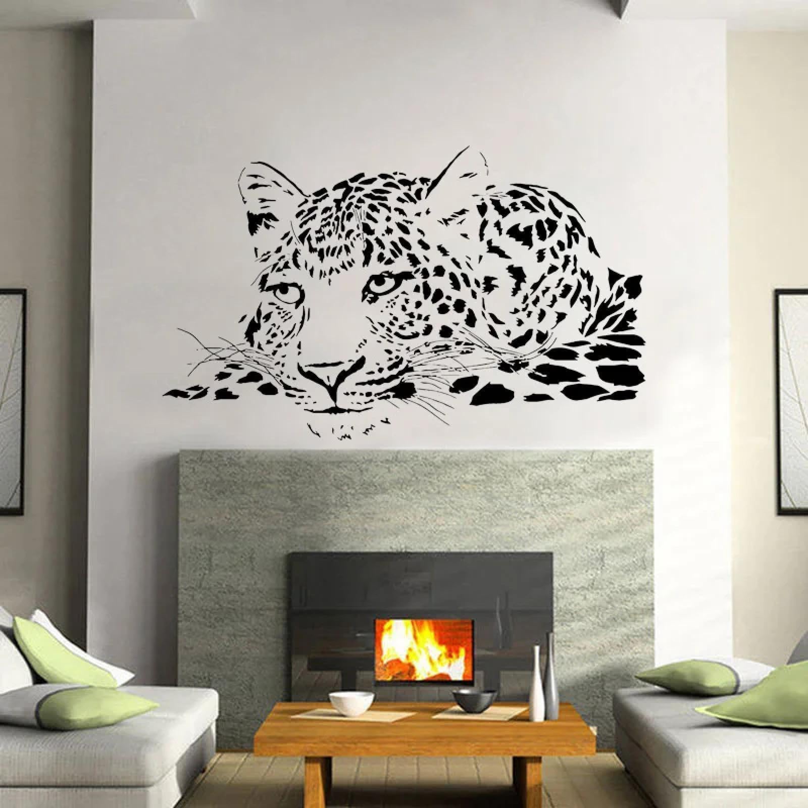 YOUOUSI Animal Decorations, Cheetah Head wall Stickers, Leopard Art for Children's Rooms, playrooms, Living Rooms, bedrooms, and Nurseries.