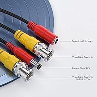 Vista 2 de Cable Bnc todo en uno de 200 pies para cámara de seguridad siamesa y video siamés, cable de extensión con 2 conectores hembra para todos