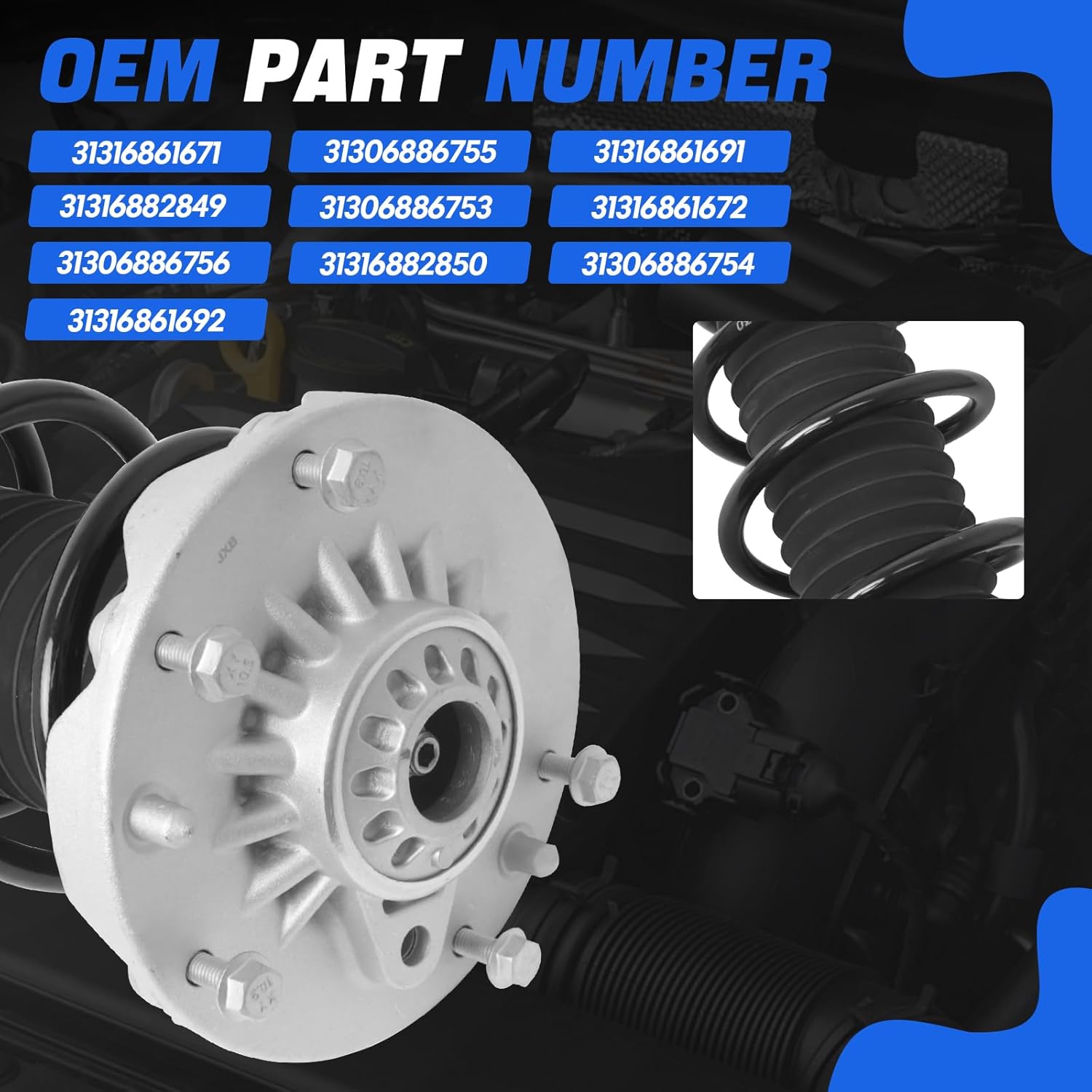 31316861671 2PCS Front Shock Absorber Struts Assembly Fit For 2016-2022 BMW X1 F48 sDrive xDrive28i Replaces 31306886755 31316882849