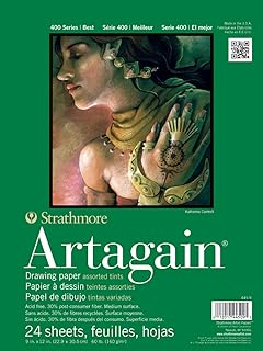 Strathmore Paper 400 Series Artagain Pad, 9"x12", Assorted