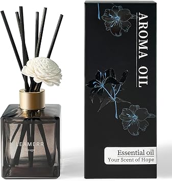 Reed Diffuser Set, 6.1 oz 180 ml Rouge Scented Diffuser with Sticks Long-Lasting Home Fragrance Reed Diffuser for Home Room Office Bathroom Shelf Decor