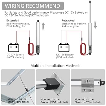 Justech 4/100mm 6.7lbs/30N 12V Mini Linear Actuator IP54 Waterproof 30mm/s | Micro Linear Motion Actuator High Speed Electric Actuator with Mounting Brackets for Home Automation, Robotics, Window Opener