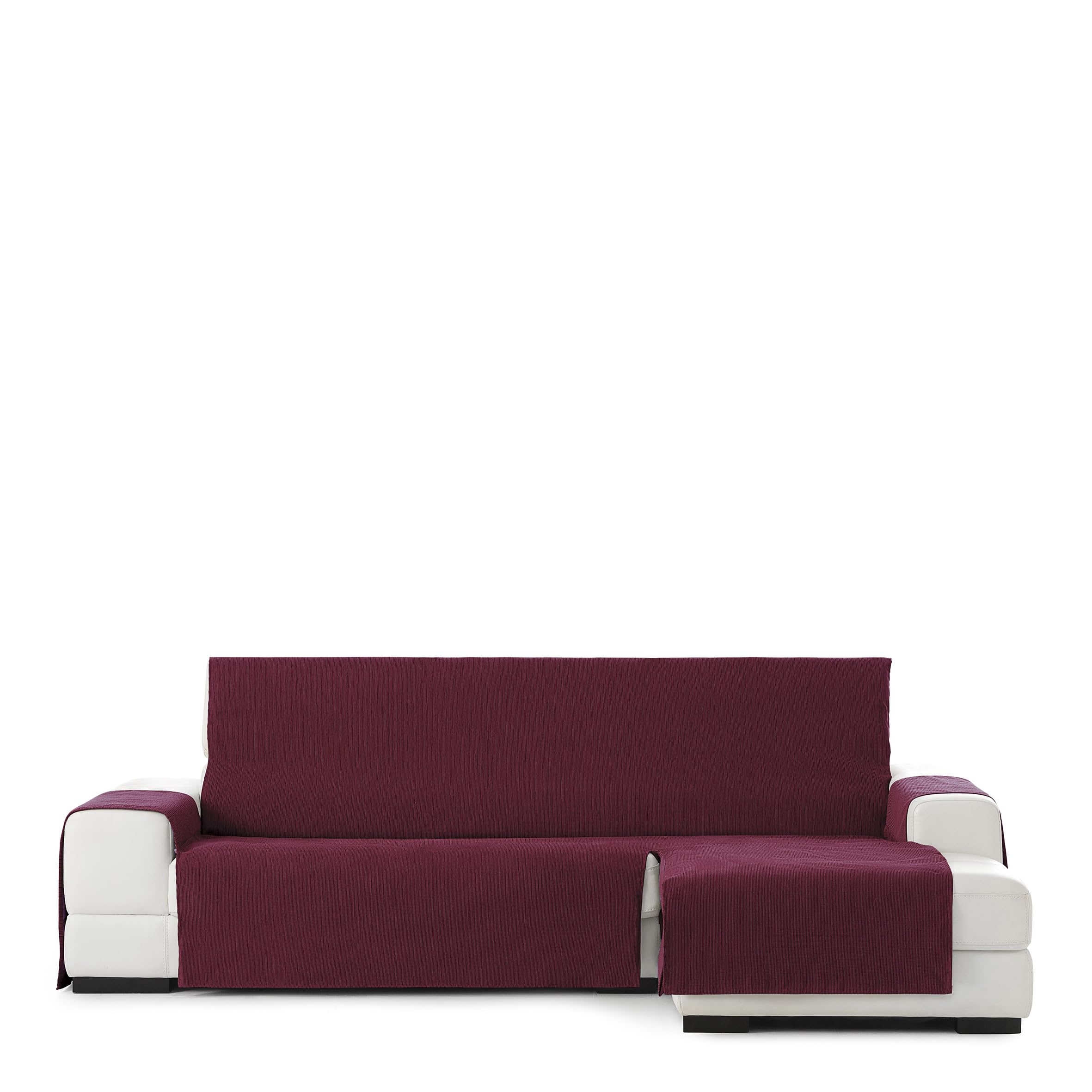 Eysa Rabat practica chaise longue cover 290cm., color 08/bordeaux, right-frontal view