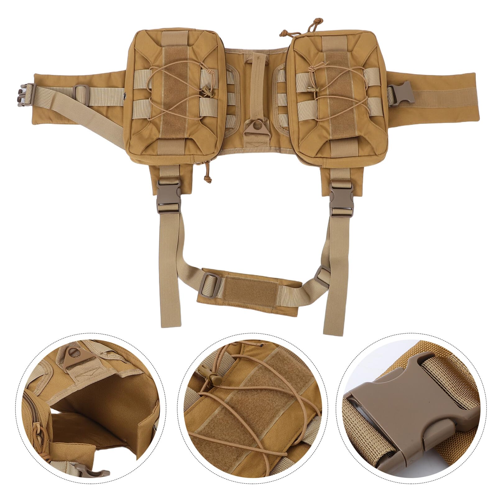 Zaino da Sella per Cani da Trekking con Tasche Laterali in Nylon Regolabile per Animali da 20-55 Kg Borsa da Viaggio con Maniglia per Escursioni e Addestramento