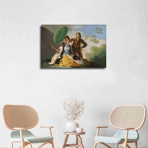 Miniatura 5 de EsaSam The Parasol 1777 - Póster romántico de Francisco De Goya, impresión de cuadros, arte de pared, póster estético para sala de estar,