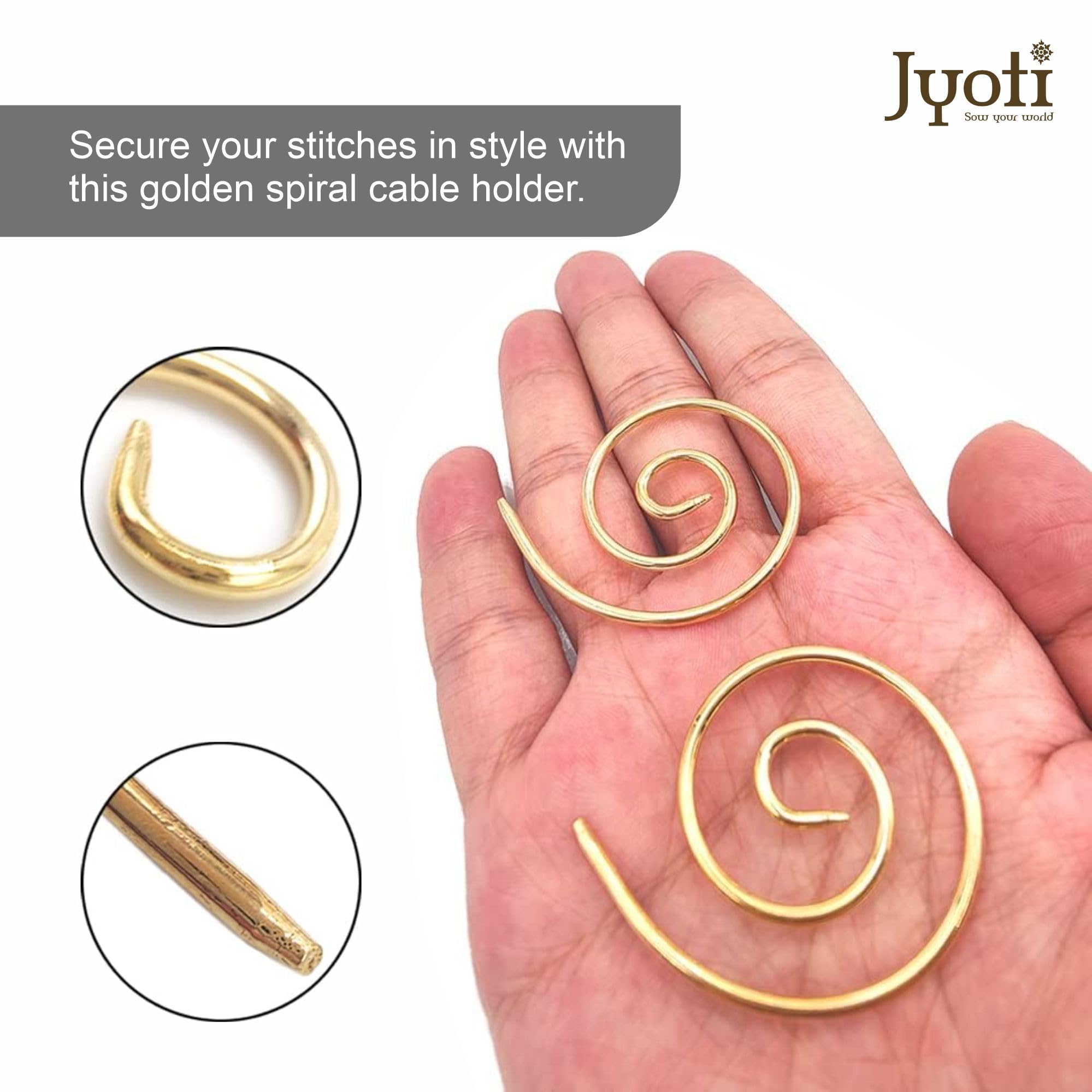 Jyoti Stitch Holder Spiral Aluminium for Knitting & Crochet (3 Pieces in a Pouch), Cable Needle Holder Set, Lightweight Knitting Accessory for Yarn Craft & DIY Projects, Multicolor - Pack of 1 Pouch 2
