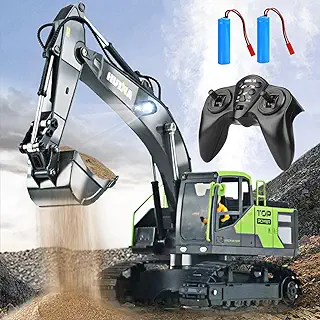 ショベルカー ラジコン ラジコンカー こども向け 掘削 多機能 建設車両 合金強化版 2.4GHz無線 360度旋回 RC ショベルベット モデルカー 砂場遊び 幼児 子供 男の子 クリスマス 誕生日 プレゼント【付2*充電池】6歳以上 (黒)