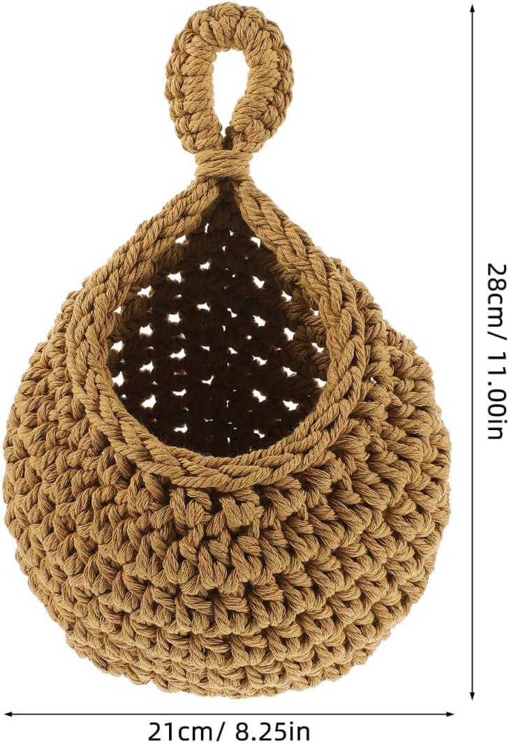 Alipis Cotton Rope Vegetable and Fruit Basket - Wall Hanging Woven Storage Basket for Kitchen Organization, Natural Material, Stylish Home Decor