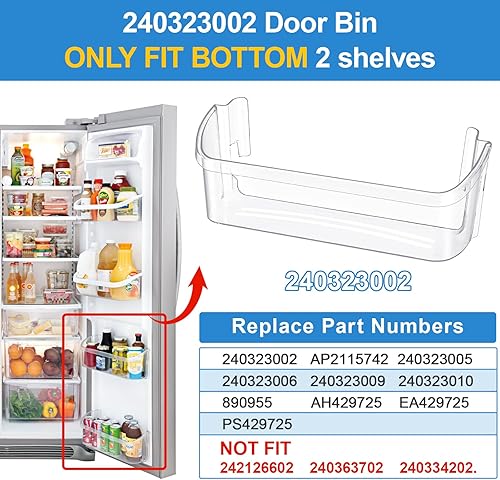 Miniatura 3 de UPGRADED 240323002 Refrigerator Door Bin Shelf ReplacementCompatible with Frigidaire Refrigerator PartsBottom Door Bin 2 Shelves AP2115742