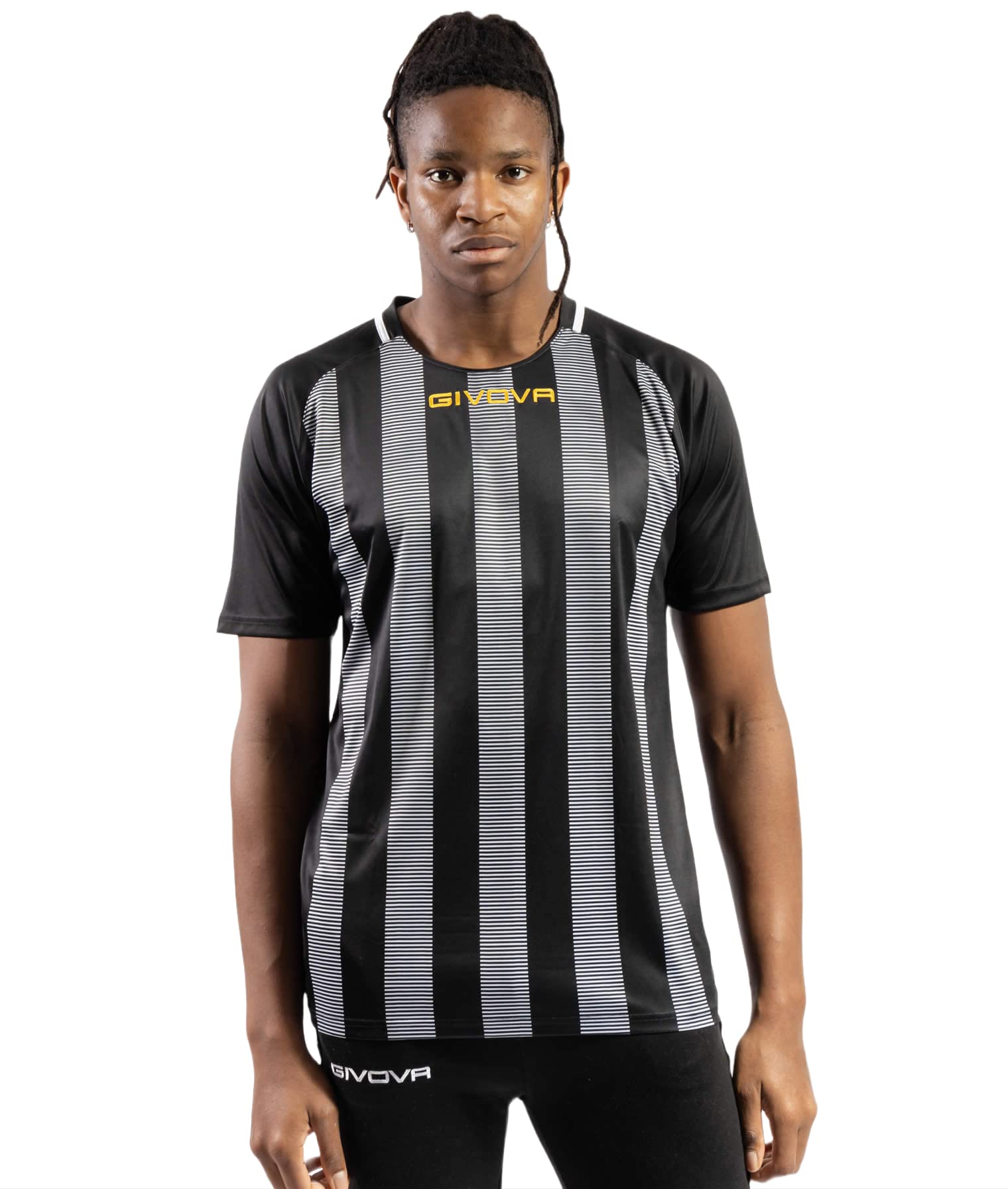 Givova SHIRT INTERLOCK STRATTO BLACK/WHITE Size XS