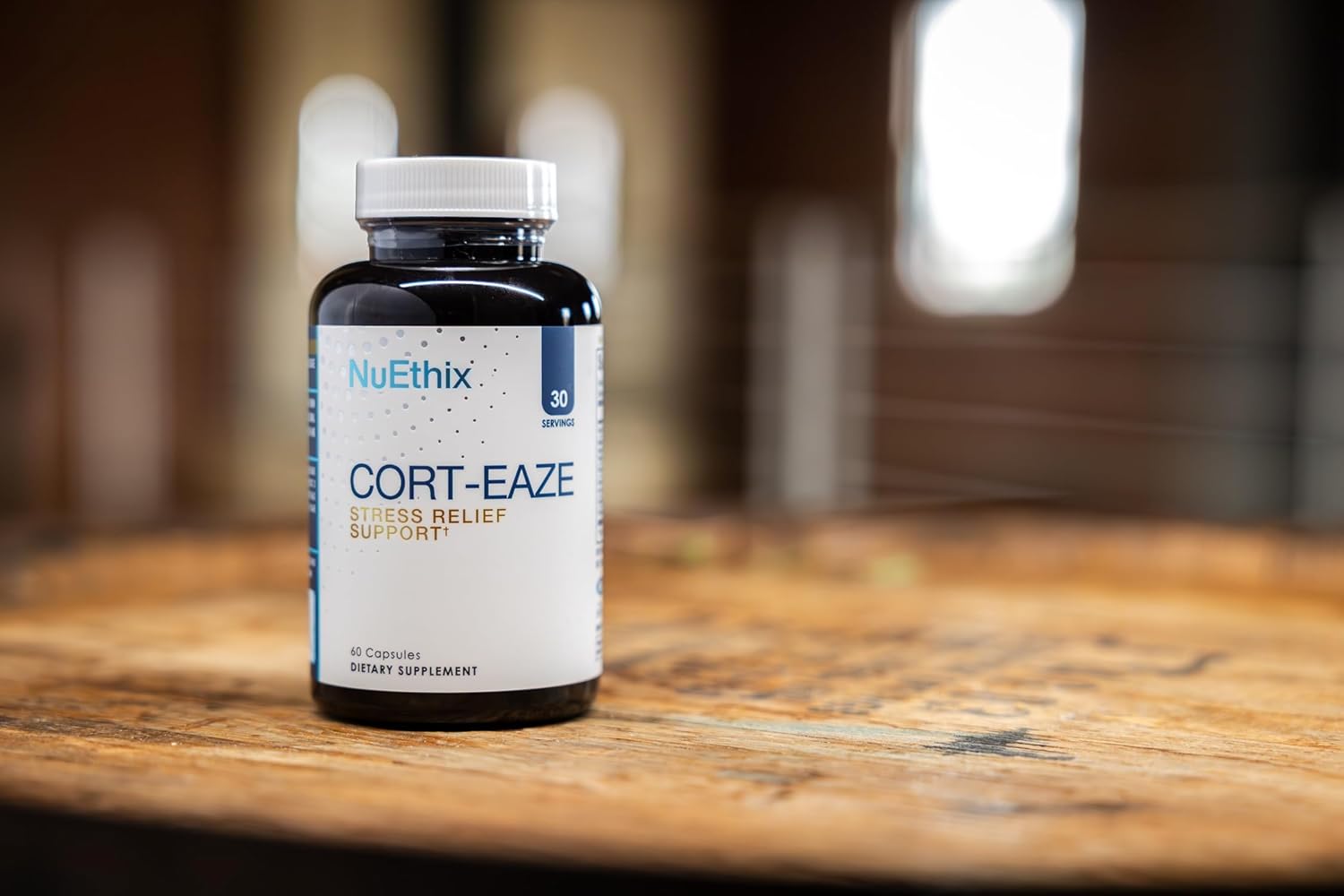 NuEthix Formulations Cort-Eaze - Cortisol Supplement - Health Support Supplement with Ashwagandha, L-Theanine & Rhodiola Rosea - Relaxation and Deep Sleep, 60 Capsules, 30 Servings