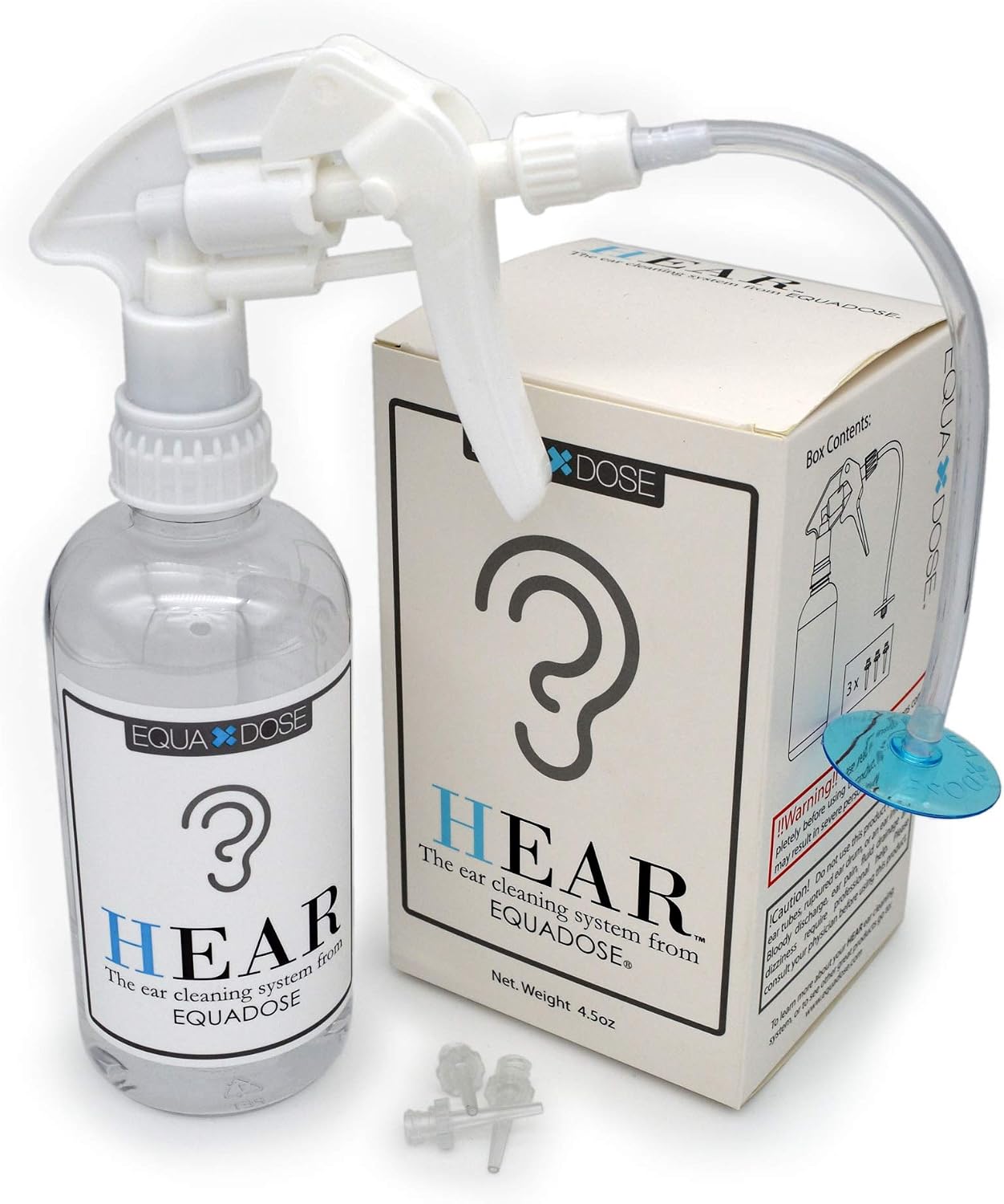 EQUADOSE Hear Ear Wax Remover Kit, Professional Cleaning System for Effective Wax Removal and Irrigation, Safe and Gentle Care Tools for Adults and Kids, Complete At-Home Ear Hygiene Solution