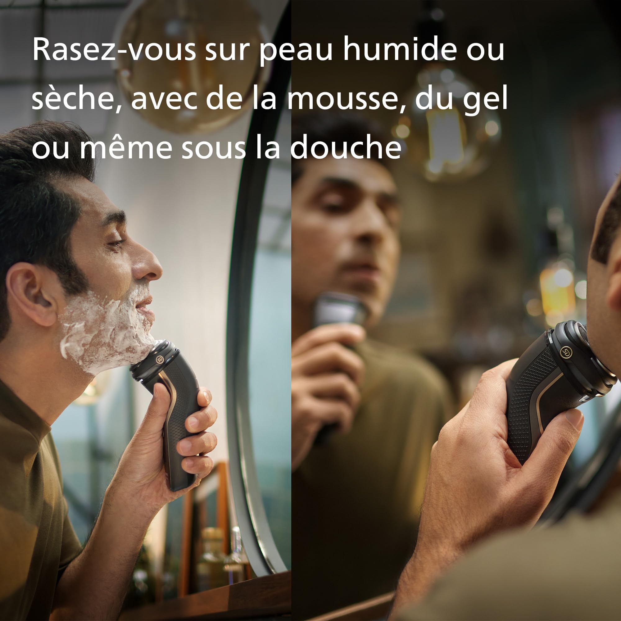 Philips Electric Shaver Series 3000 - Rasoir électrique Wet & Dry pour hommes avec technologie SkinProtect, Tondeuse rétractable, Socle de recharge, Housse de voyage, Noir, modèle S3342/13