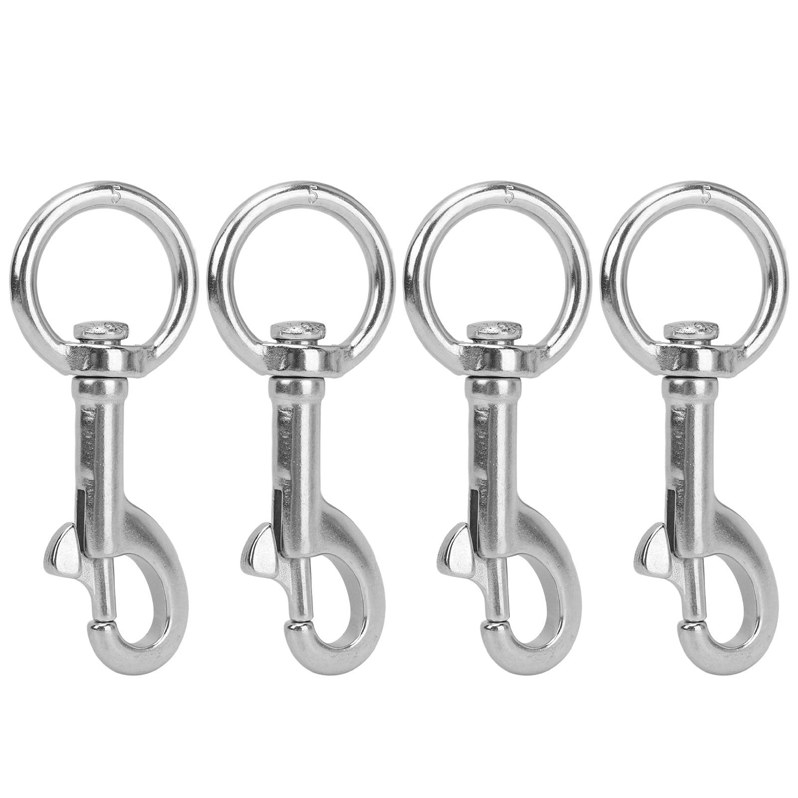4PCS Swivel Eye Bolt Snap Hook 316 Stainless Steel Marine Grade Scuba Diving Clip Fit for Ship (5#)