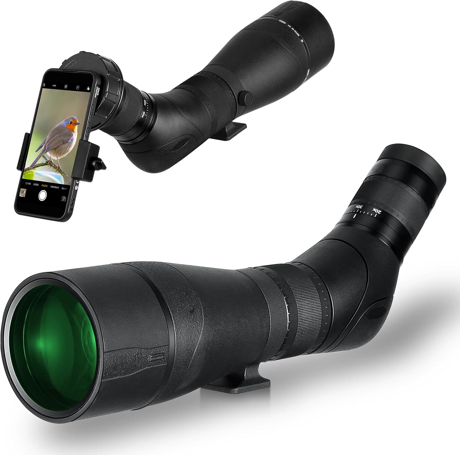 20-60x85mm HD Spotting Scope with Smartphone Adapter - Waterproof Spotting Scopes for Adults for Bird Watching Wildlife