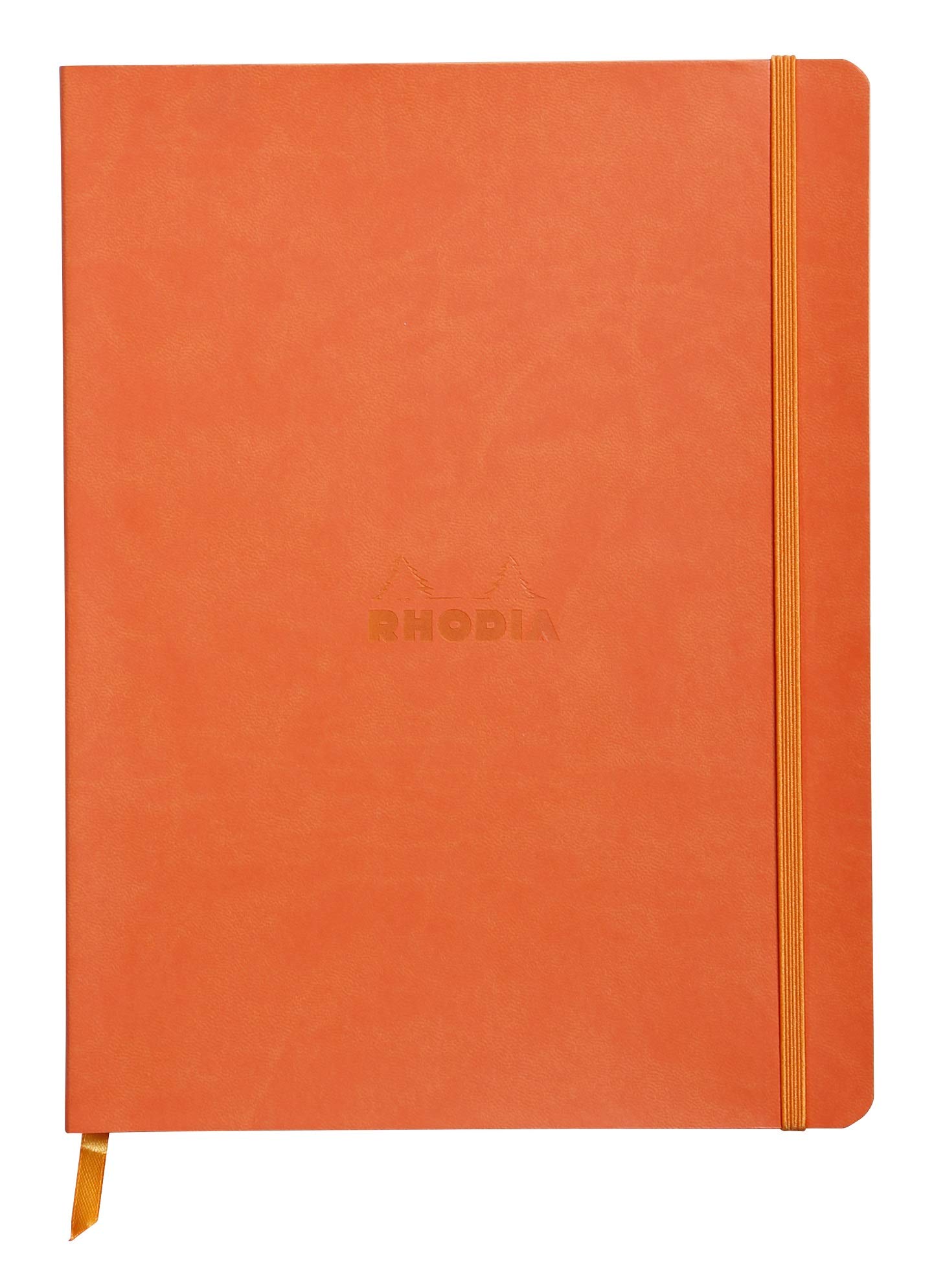 Rhodia Rhodiarama SoftCover Notebook - 80 Dots Sheets - 9 3/4 x 7 1/2 - Tangerine Cover, 117564C