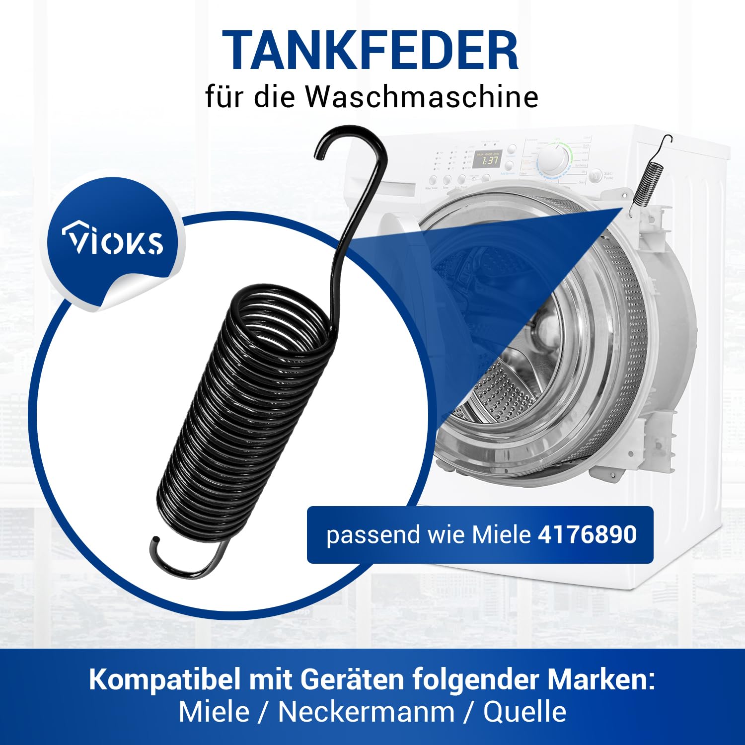 VIOKS Sprężyna bębna ze stali nierdzewnej do pralki Miele Zamiennik modelu Miele 4176890