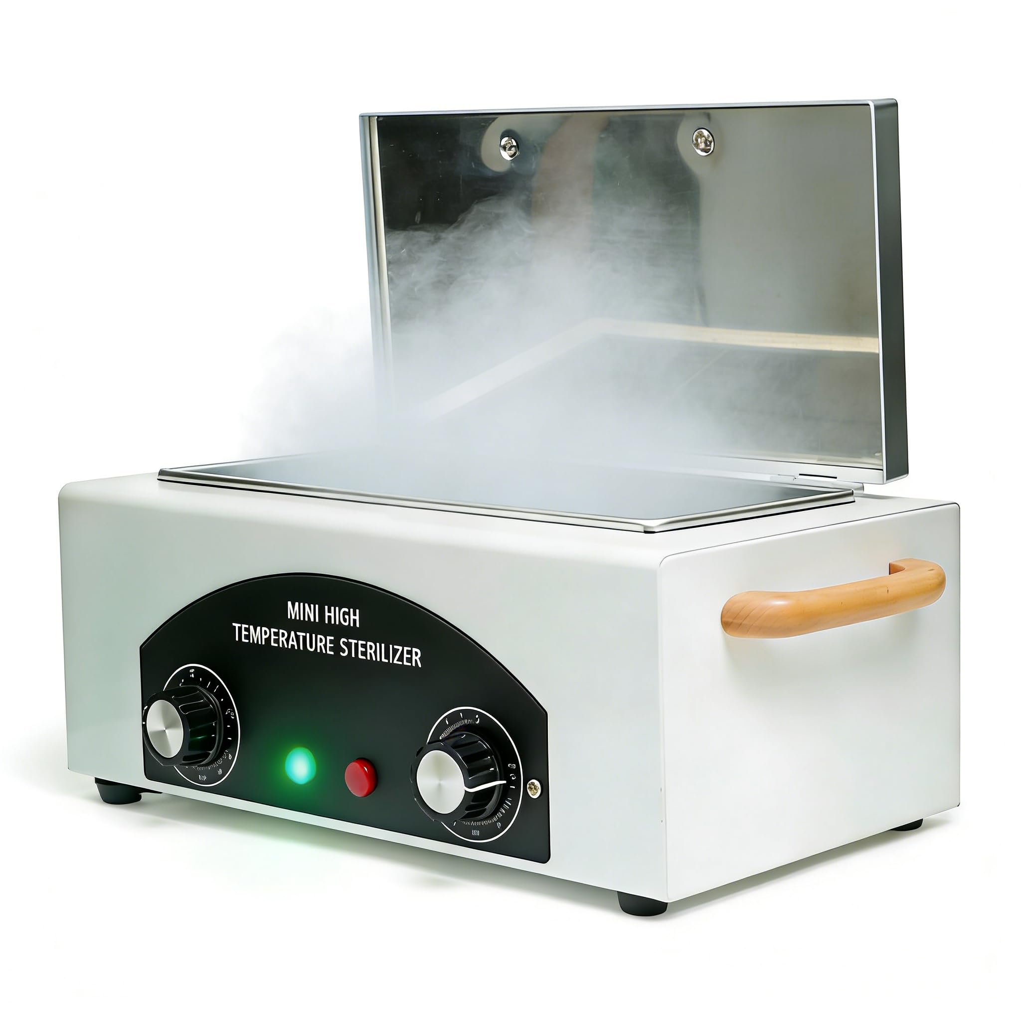 Heißluftsterilisator 1,5L 300W, Trockene Hitze Sterilisatoren für Nagelwerkzeuge 200°C mit Timer & Kontrollleuchte, Hochtemperatur Desinfektionsgerät für Metall Nagelwerkzeuge im Nagelstudio