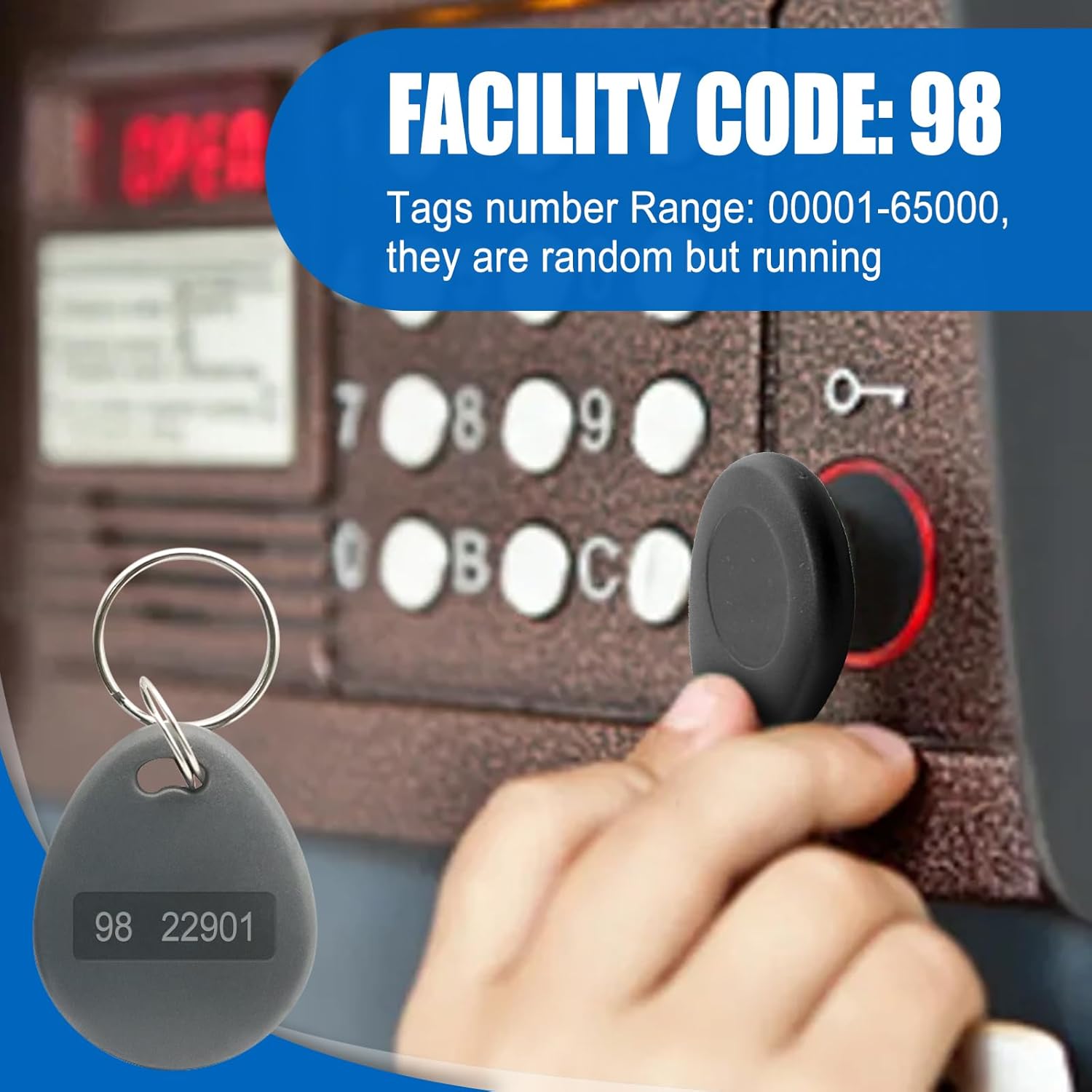 100pcs 26 bit Prox Keyfobs Proximity Fob Frequency 125KHZ HI-D Fit for Prox Key ISOProx 1386 1346 1386 1326 H10301 Format Card Readers & Vast Majority of Access Control Systems,Grey