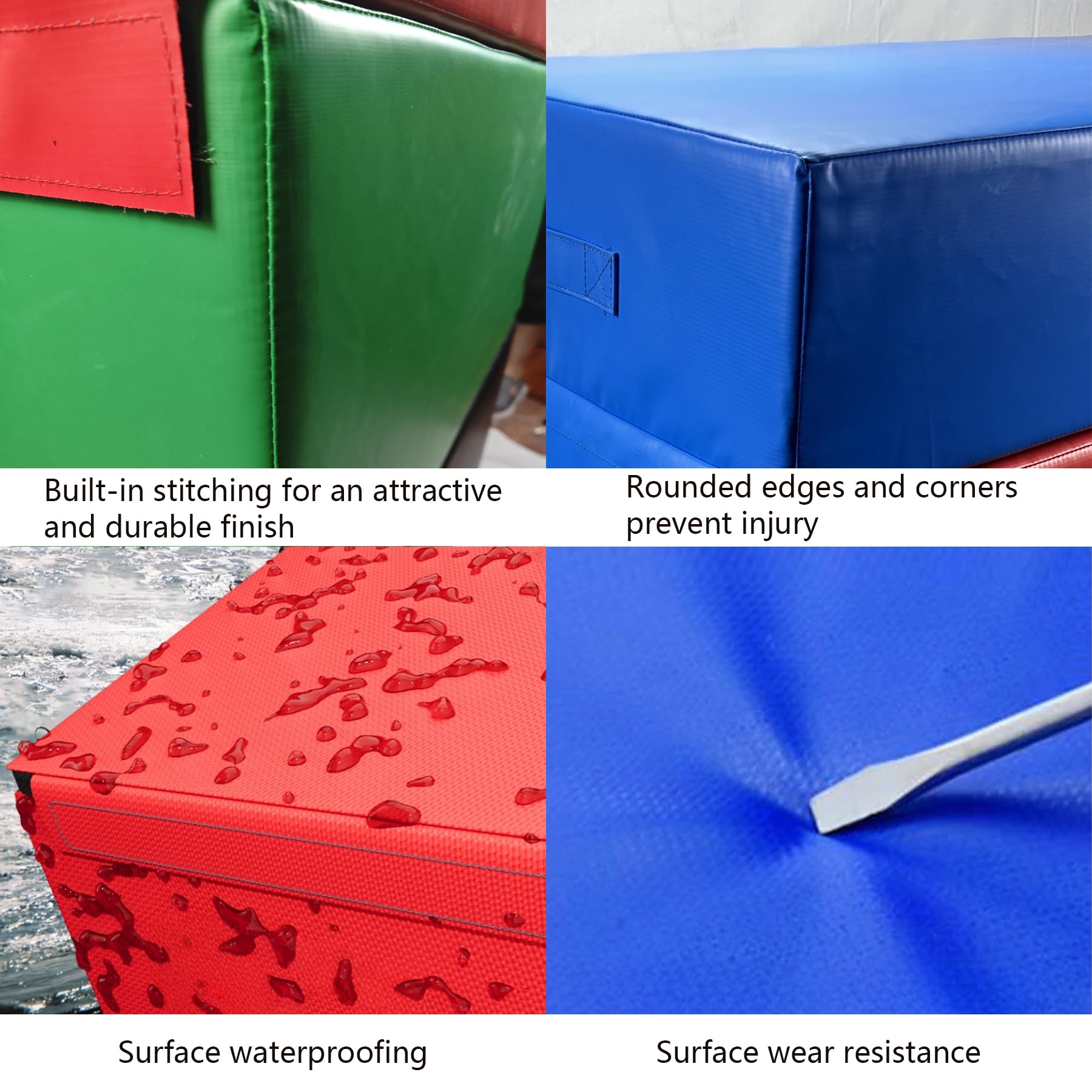 BoîTe De Saut PlioméTrique Pour Adultes, BoîTe D'Exercice Empilable AntidéRapante En Mousse Haute Densité Souple Avec PoignéE De Transport, Pour L'EntraîNement(Size:90*55*40cm(35.4*21.7*15.7in))