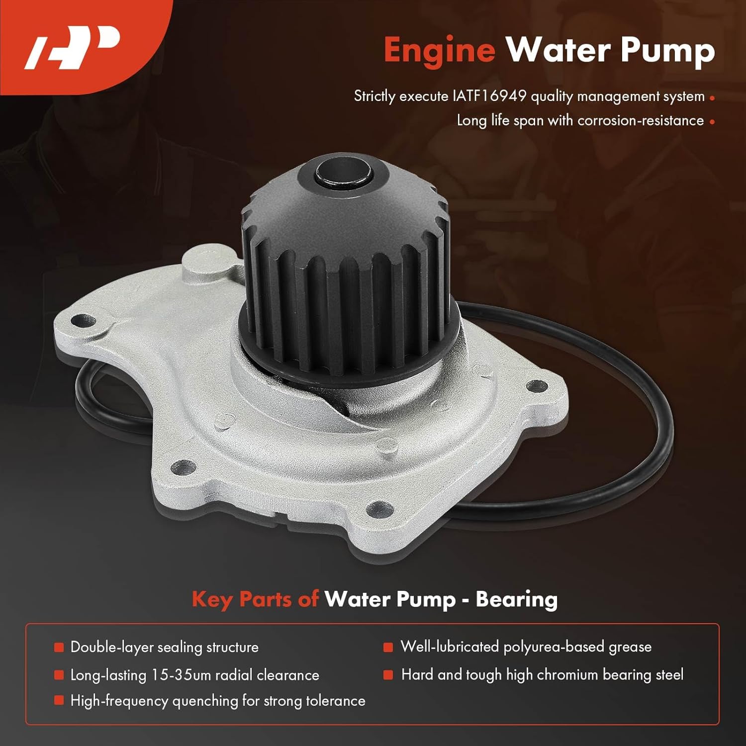 A-Premium Engine Timing Belt Kit with Water Pump Compatible with Chrysler PT Cruiser 2003-2009 & Dodge Neon 2003-2005 - 2.4L